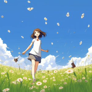 happy girl-animewallpapers